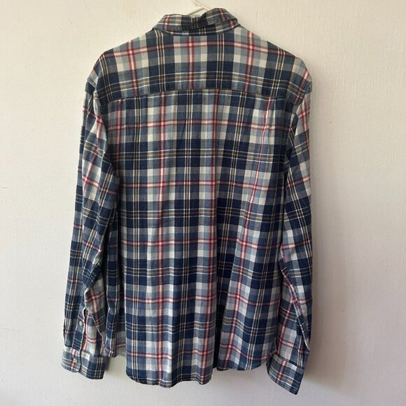 Lucky Brand Flannel Shirt Mens Large Blue Plaid Classic Fit Button Front Shirt - Picture 6 of 6